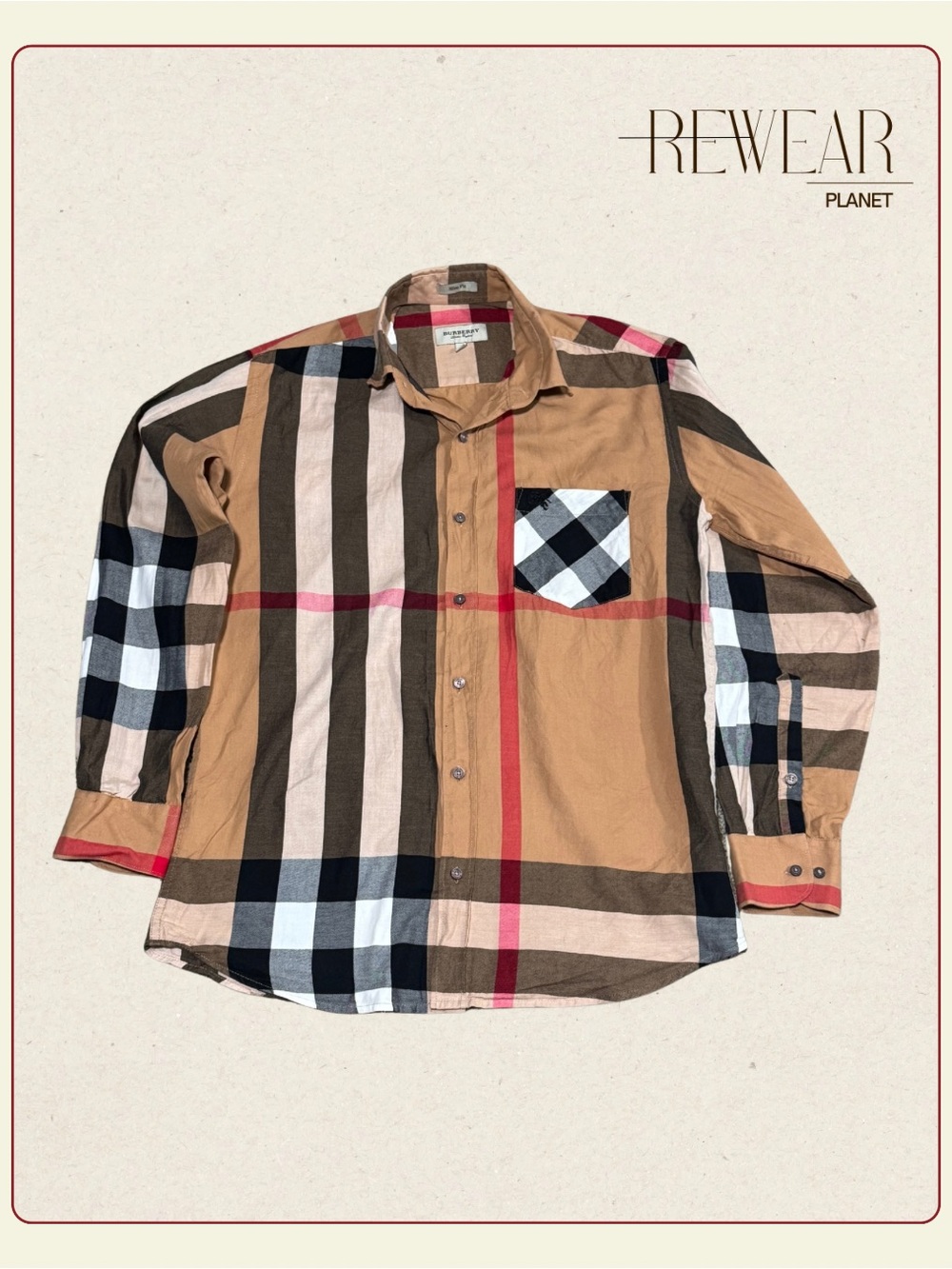 Burberry Exploding Check long-sleeve shirt Sz M